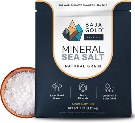 Baja Gold Mineral Sea Salt, 5 Lb. Bag