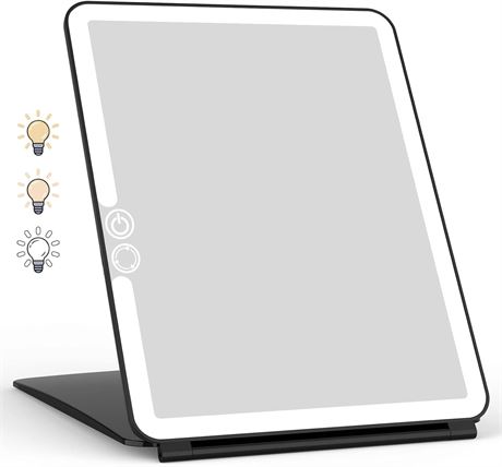 WEILY LED Travel Mirror, 72 Lights, Rechargeable