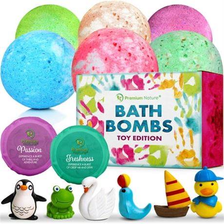 Bombes de bain enfants avec surprises, coffret cadeau mini jouets