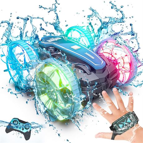 Voiture-bateau RC amphibie Tecnock 4WD, étanche, LED