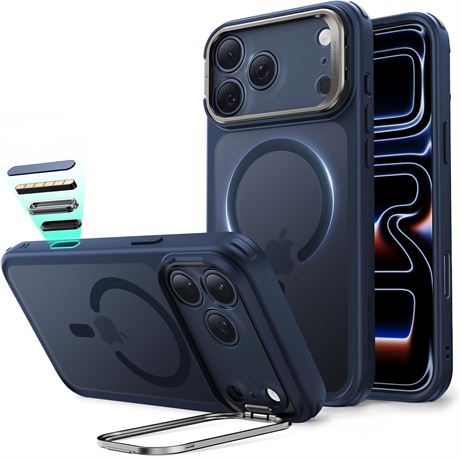 ESR iPhone 17 Pro Max Case with Stash Stand, MagSafe, Military-Grade Protection