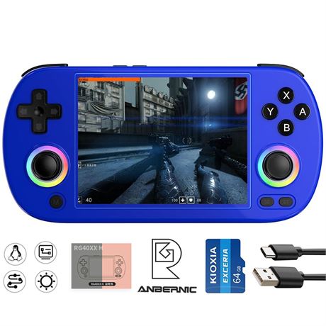 ANBERNIC RG40XX H Retro Gaming Console with 4.0" IPS, 64GB, Linux 64-bit