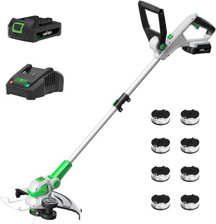 SOYUS 12-Inch Cordless Weed Wacker, 20V with Battery & Charger, 8 Spools
