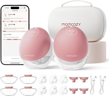 Tire-lait Momcozy M9 mains libres appli 15 niveaux - Rouge x2