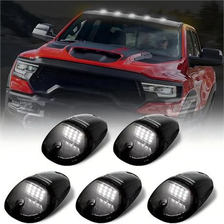 Feux cabine camion LED solaires sans perçage 2025, capteur vibration, blancs