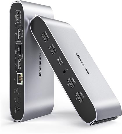Minisopuru DisplayLink Docking Station Triple Display 100W PD USB-C HDMI DP