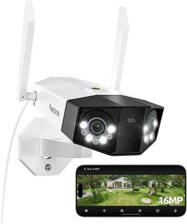 REOLINK 16MP WiFi Outdoor Security Camera, 180  Ultra-Wide Night Vision, Two-Way