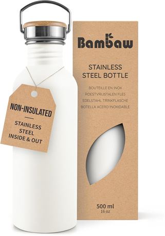 Gourde Bambaw 500ml Inox Blanche Non Isotherme