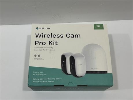 WUUK Wireless Cam Pro Kit HD 2K Outdoor Security Cameras, Wireless