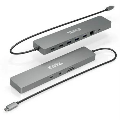 Plugable 11-in-1 USB-C Dual Display Docking Station with Ethernet Retail Box