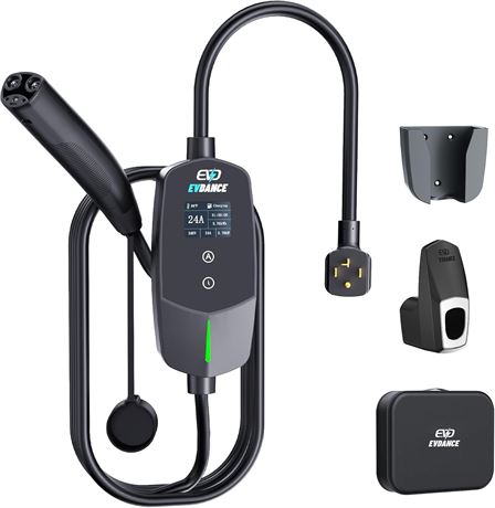 EVDANCE Level 2 EV Charger for Tesla, 24A/240V, NEMA 14-30, IP66