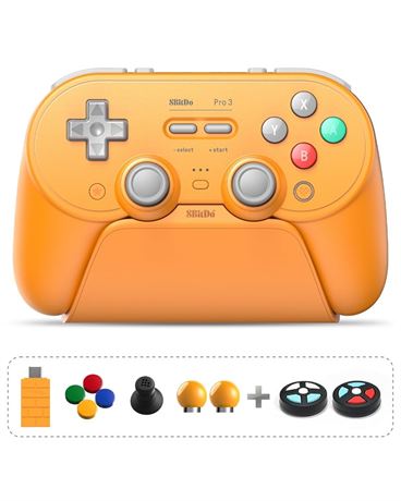 8Bitdo Pro 3 Bluetooth Controller for Switch/Switch 2, Hall Effect Triggers
