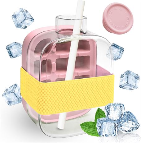My Crush Cup 2-in-1 Ice Cup with Straw Summer Zero-Touch Ice Maker 500ml Pink