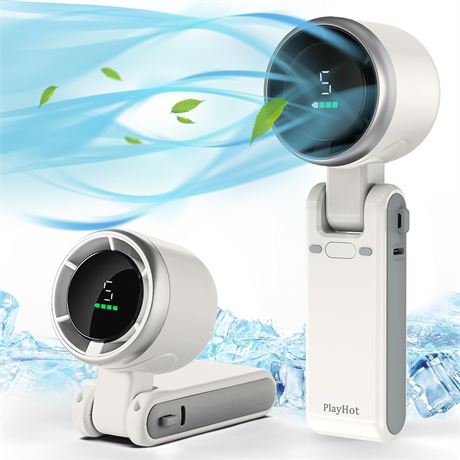 Ventilateur Portable PlayHot Portable Handheld Turbo Fan Blanc