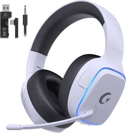 2.4GHz Wireless Gaming Headset for PS5/PS4/PC/Switch, BT 5.3, 7.1, 70h Battery