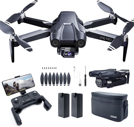 CHUBORY X10 PRO GPS Drone 4K Camera 60 Min Flight Range 3280 ft Follow Me Return