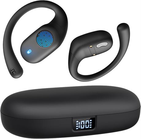 Open Ear Bluetooth Headphones 5.3, Digital Display, 36H Playtime, IP54
