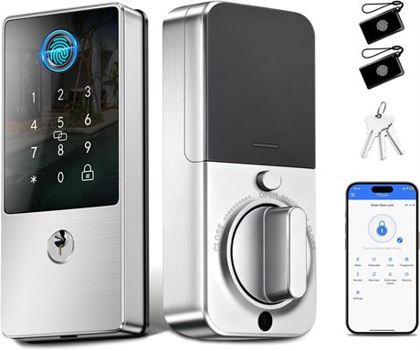 Biometric Smart Lock Deadbolt, Keyless Entry with App Control, Fingerprint
