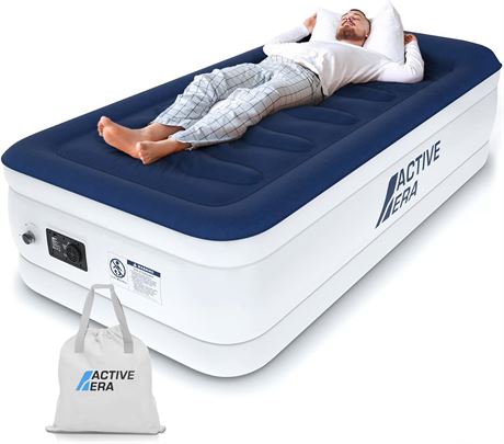 Active Era 21" Twin Air Mattress with Built-in Pump & Raised Pillow