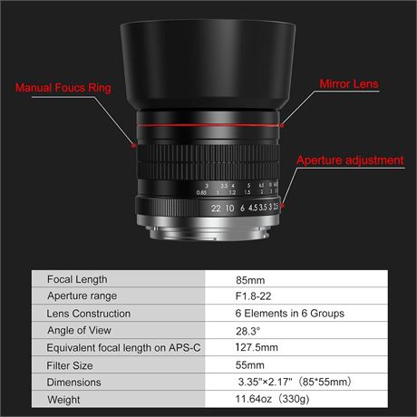 Lightdow 420-800mm f/8.3-16 Super Telephoto Zoom Lens for DSLR Cameras