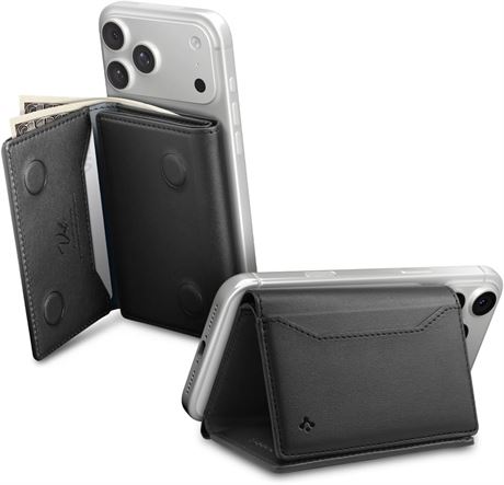 Spigen MagSafe Wallet 7-Card Valentinus MagFit for iPhone 13 17, Black
