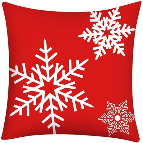 Girls Christmas Pillowcase, Set of 4, 18x18 Inches