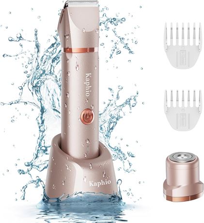 Women’s Bikini Trimmer, Rechargeable Electric Shaver, IPX7 Waterproof