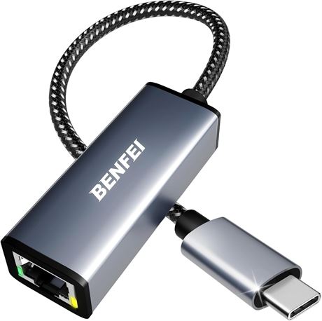 BENFEI USB-C to Ethernet Adapter, Gigabit LAN for iPhone 15, MacBook, S23, XPS