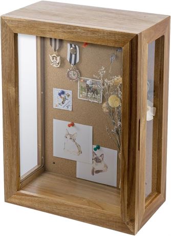 MyGift 11 x 15 Inch Wall-Mounted Shadow Box with Cork Back