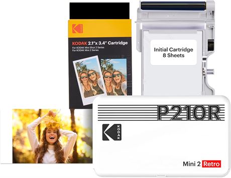 KODAK Mini 2 Retro imprimante photo 4PASS + 38 feuilles