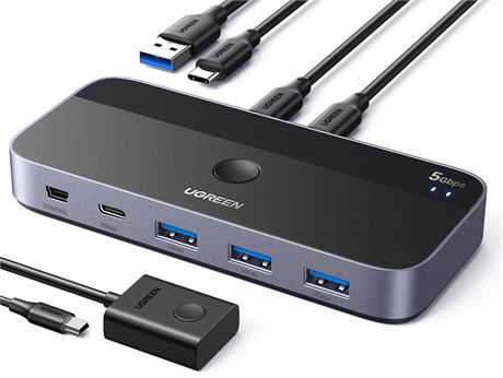 Commutateur USB UGREEN USB-C 3.0 Switch 2PC/4Ports Partage