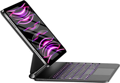 HOU iPad Air 11" 2024/iPad Pro 11" Keyboard Case with Trackpad, Backlit, Stand