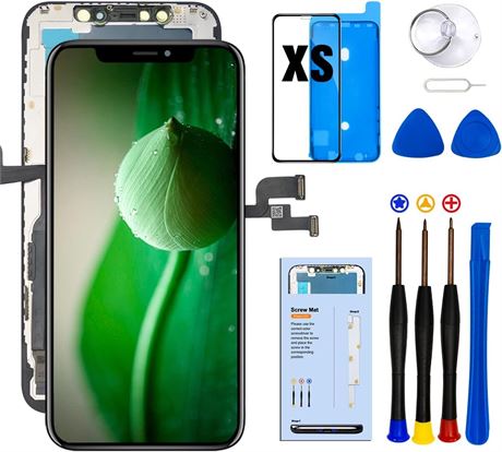 for iPhone XS 5.8in Screen Replacement Kit, 3D Touch Digitizer, Adhesive, Tools