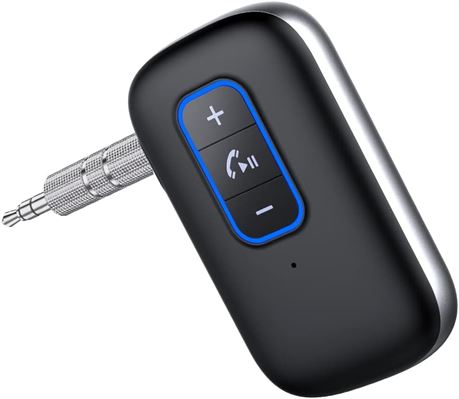 J35 Bluetooth Car Adapter, 3.5mm AUX Receiver for Music, Built-in Mic