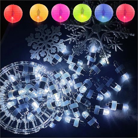 40pcs Paper Lantern Lights, LED Balloon Lights Waterproof Battery-Operated