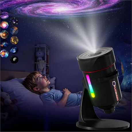 Galaxy Projector: 4K HD Star Lens, 10 Nebula Scenarios, 8-Color Night Light