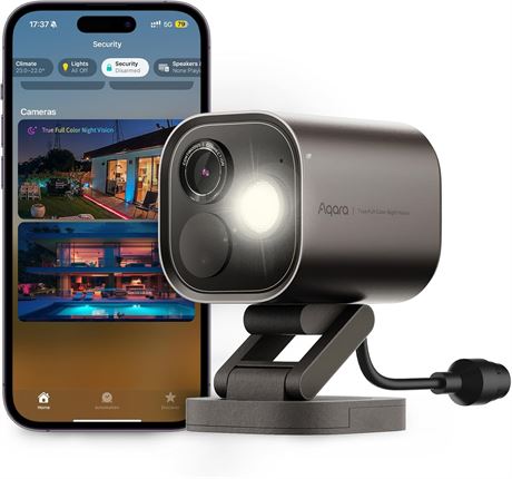 Aqara 4MP G5 Pro PoE Camera, True Color Night Vision, HKSV, Thread Router