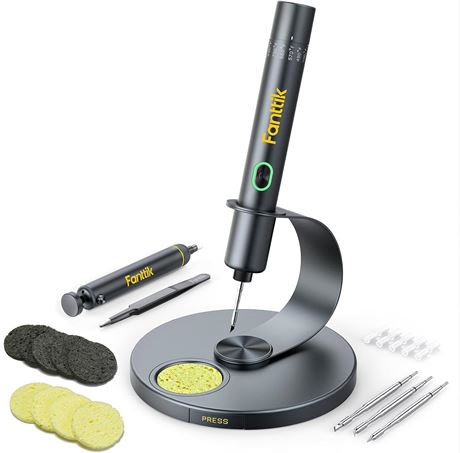 Fanttik T1 Max Soldering Iron Kit, AC/DC Dual Modes, 7s Heat, 4 Tips C210