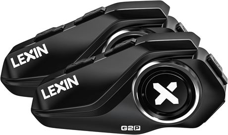 LEXIN G2P Motorcycle Helmet Intercom System, Group Bluetooth, 2 Pack