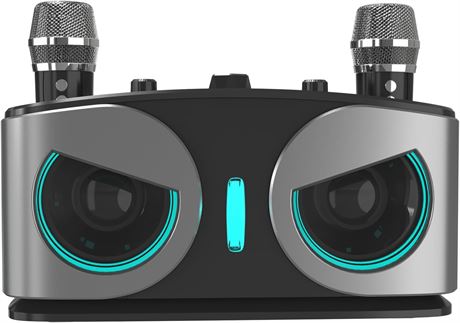 Karaoke Machine: Immersive Sound Speaker with 2 Wireless Mics, RGB Lights