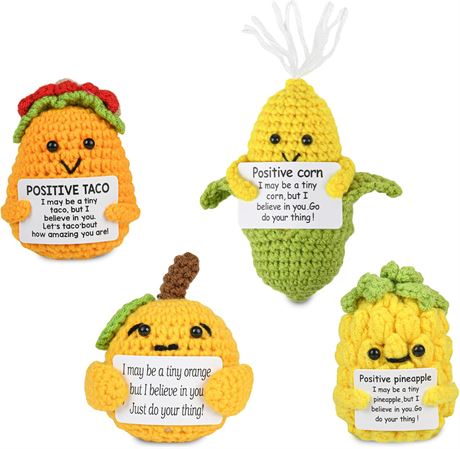 4Pcs Positive Tucker Crochet Dolls, Mini Emotional Support Toys Set