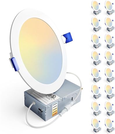 Ensenior 6 Inch LED Recessed Ceiling Light, Dimmable, 2700K-5000K, 1050LM