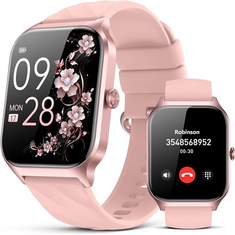 Smartwatch 1.83" HD Fitness Tracker, IP68 Waterproof, Pink