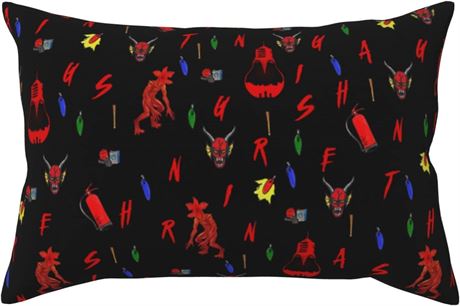 Stranger School Pillow Cover 20x30 Black Two-Sided Printed Case