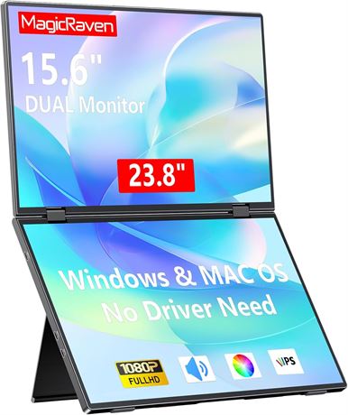 Extension écran portable 15,6" double moniteur USB-C 1080p