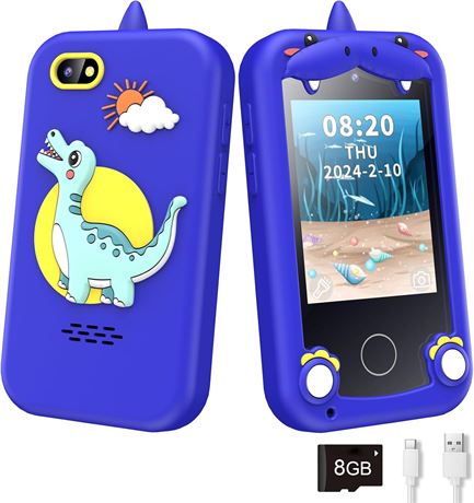 Téléphone jouet enfant 3-10 ans double caméra jeux musique