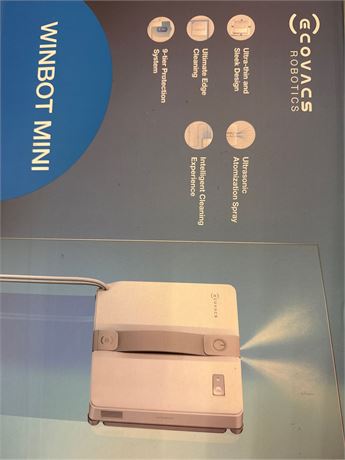 WINBOT Mini Window Cleaning Robot, Ultrasonic Spray, Smart Path, 3 Modes