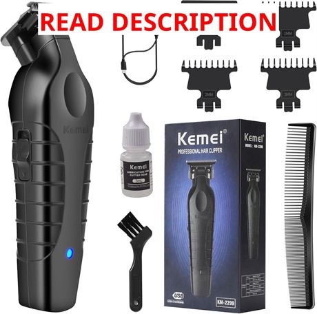 Tondeuse KEMEI 2299 Pro Hommes Sans Fil Lame T USB Rechargeable