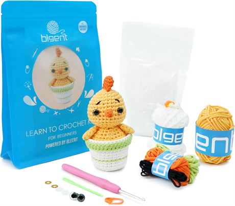BLEENT Crochet Kit for Beginners: Animal Starter Kit with Video Tutorials