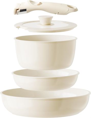 Batterie de cuisine Redchef céramique antiadhésive poignées amovibles